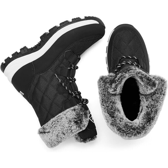 Women’s Snow Boot With Waterproof Lace Up Mid-Calf Outdoor Winter Deep 8.5 - Picture 5 of 6